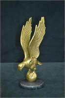 10" Brass Eagle on Marble Base
