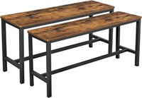 VASAGLE Dining Bench, Industrial Style Steel Frame