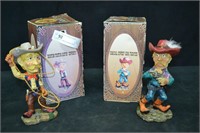 2 American Cowboy Figurines in Boxes