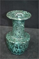 10" Heavy Green Marble Vase