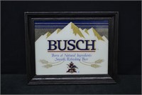 12" x 15" Busch Beer Framed Bar Mirror