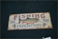 5" x 12" Metal Fishing Expeditions Sign