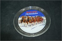 13" Budweiser Clydesdales Glass Serving Tray