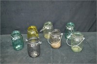 7pcs Mason Jar Style Vases w/ Handles