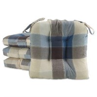 Plaid Woven Chair Pads (set of 4)