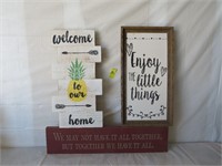 3 Wood Home Decorator Signs