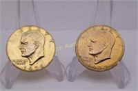 Gold Layered Eisenhower Dollars 1972 & 1978