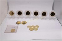 Gold Layered Coins: 14 Coins in lot