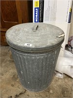 metal trash can