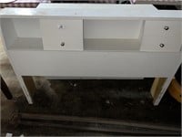 white wood twin bed headboard & rails