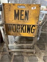 folding metal Men Working sign