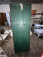 Vintage wooden green door