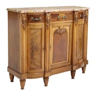 FRENCH ART DECO MARBLE-TOP WALNUT SERVER