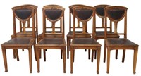 (8) FRENCH ART NOUVEAU CARVED DINING CHAIRS