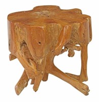 SCULPTURAL BURNISHED LIVE-EDGE ROOT ACCENT TABLE