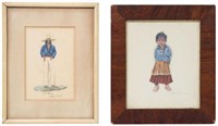 (2) FRAMED WATERCOLOR PAINTINGS ON PAPER