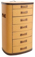CAMPAIGN STYLE OSTRICH PATTERN CHEST OF DRAWERS
