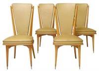 (4) MID-CENTURY MODERN UPHOLSTERED DINING CHAIRS