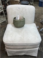 white armless chair