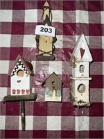 4 mini birdhouses