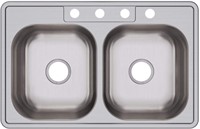 Equal Double Bowl Top Mount Stainless Steel Sink
