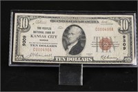 1929 Ten Dollar Bill Issued by Kansas City Bank