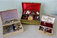 3 Jewellery Boxes & Contents