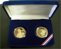 SET OF 2 DOUBLE EAGLE GOLD PLATED COPY'S