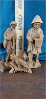 Hand Carved Vintage Wood Figurines made in China.