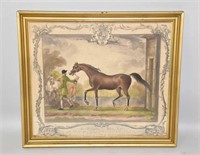 ANTIQUE HAND COLORED MESSOTINT