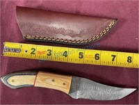Custom Damascus fixed blade knife