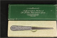 Franklin Mint Collector's Society Letter Opener