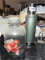 large jar and thermos