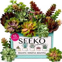 Seeko Artificial Succulents - 15 Pack- Premium SuY