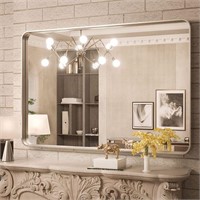 TokeShimi 40x30 Brushed Silver Bathroom Mirror