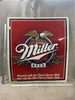 Aluminum Miller Beer Sign, 36"x40"