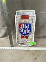 Aluminum Heileman Old Style Beer Sign, 9"x16"