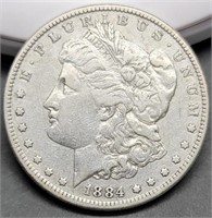 1884 Morgan Silver Dollar F