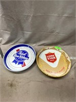 Pabst Blue Ribbon & Lone Star Beer Trays, 13"