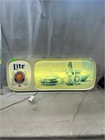 Miller Lite Lighted Beer Sign, works, 48"x18"
