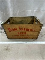Regal Supreme Beer Wooden Crate, 18"x11"x10"