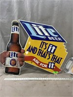 Aluminum Miller Lite Beer Sign, 32"x30'