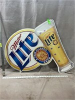 Aluminum Miller Lite Beer Sign, 32"x34'