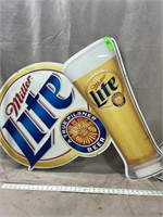 Aluminum Miller Lite Beer Sign, 32"x34'