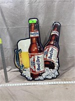 Aluminum Bud Dry Beer Sign, 20"x26"