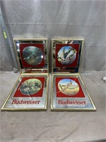 Budweiser Beer Mirror Set, (4) Mirrors