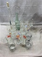 Large Lot of Various Beer Drinking Glasses - Mille