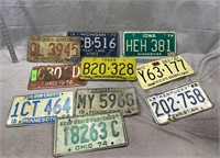 (10) 1960-1970's License Plates