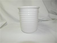 Vintage Ringware White Pottery Vase
