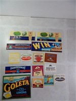 Old Paper Vegetable Crate & Soda Pop Labels